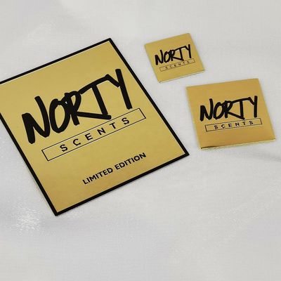 Ετικέτα μεταλλικού σημειωματάριου Custom Perfume Nickel Ετικέτα μεταφοράς 3d Gold Metal Decal Sticker