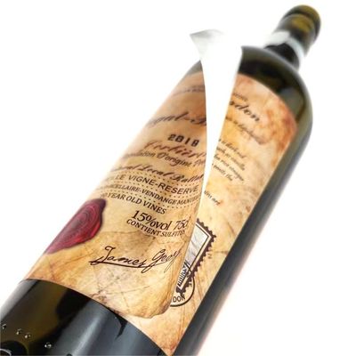 Καλή τιμή Διπλά στρώματα αυτοκόλλητες ετικέτες κατά της παραποίησης κρασιού χειροποίητες προσαρμοσμένες αυτοκόλλητες ετικέτες σε απευθείας σύνδεση