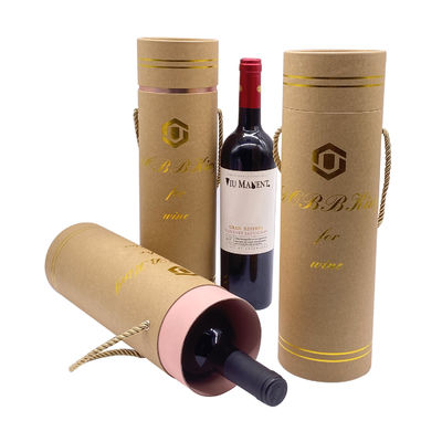 Καλή τιμή Χρυσό φύλλο χαρτιού συσκευασία Custom Logo Tube Wine συσκευασία σε απευθείας σύνδεση