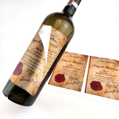 Καλή τιμή Προσαρμοσμένη ετικέτα μπουκαλιού κόκκινου κρασιού Ανερόστερη κόλλα Ιδιωτικό λογότυπο Ετικέτα συσκευασίας Ετικέτα εκτύπωσης σε απευθείας σύνδεση