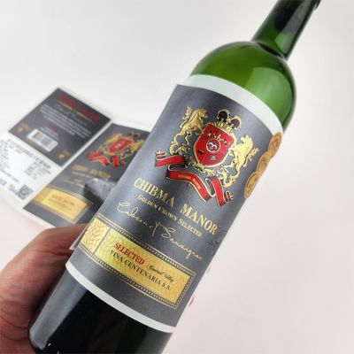 Καλή τιμή Υψηλής ποιότητας αυτοκόλλητη χρυσή ετικέτα κρασιού με ανάγλυφο Ετικέτα μπουκαλιού κόκκινου κρασιού αυτοκόλλητο αυτοκόλλητο σε απευθείας σύνδεση