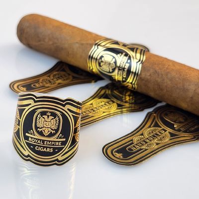 Καλή τιμή 2025 Ζεστή πώληση Αδιάβροχο υψηλής ποιότητας Custom Cigar Ετικέτα Χρυσό φύλλο εκτύπωση με ιδιωτικό λογότυπο & μάρκες Εμφυτοποιημένη εκτύπωση Quick Sticker σε απευθείας σύνδεση