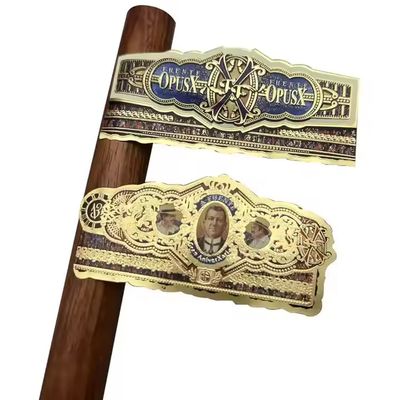 Καλή τιμή ISO9001 Certified Waterproof Eco-friendly Cigar Label Adhesive Sticker with Gold Foil 3D Embossed Customized Shape σε απευθείας σύνδεση